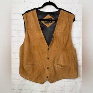 Scully men’s XXL classic western suede leather vest in carmel
